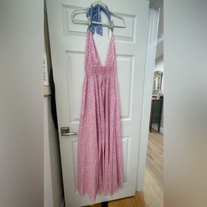 LoveShackFancy Pink Backless Dress